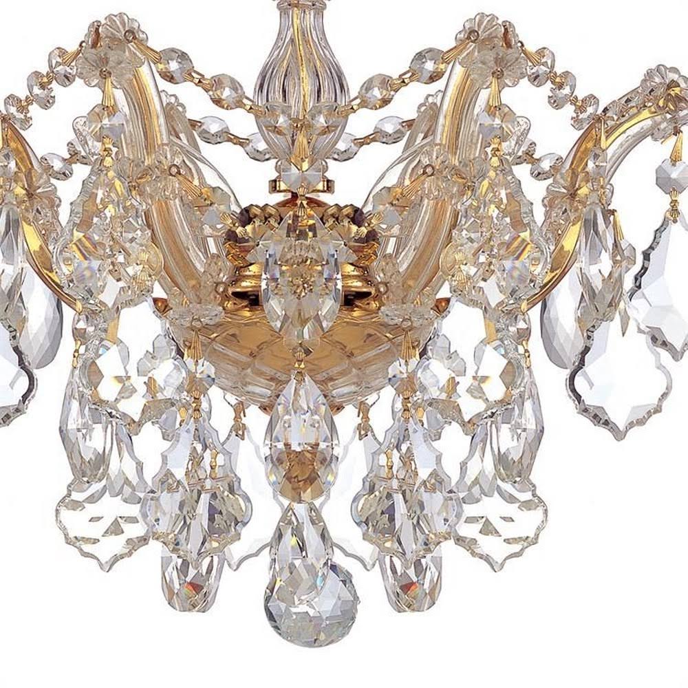 3 Light Spectra Crystal Gold Semi-Flush R11032