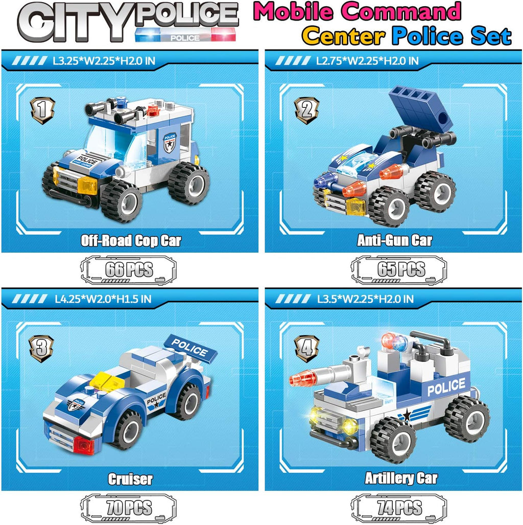 1338 Pieces Police Station Building Blocks Set with Storage Box P870508