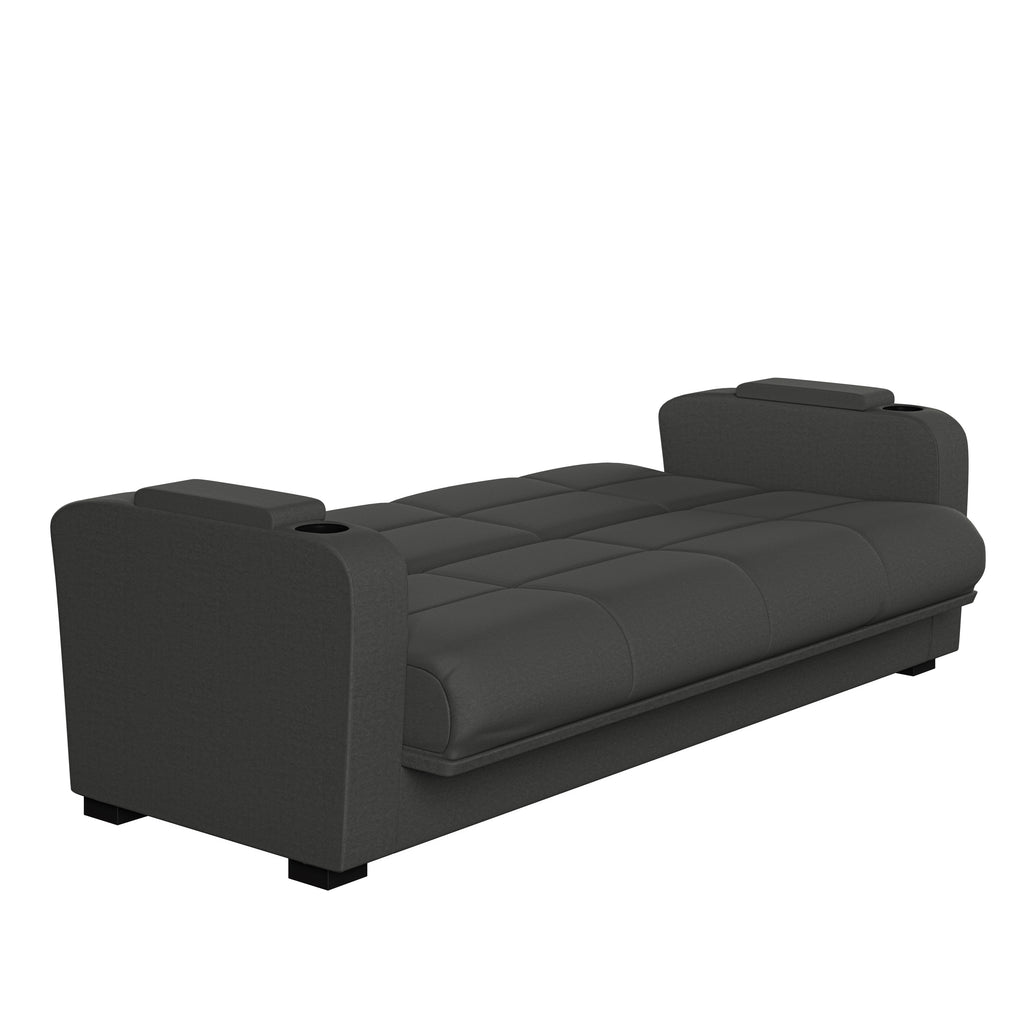 Gray Microfiber Storage Arm Convert-a-Couch U654677