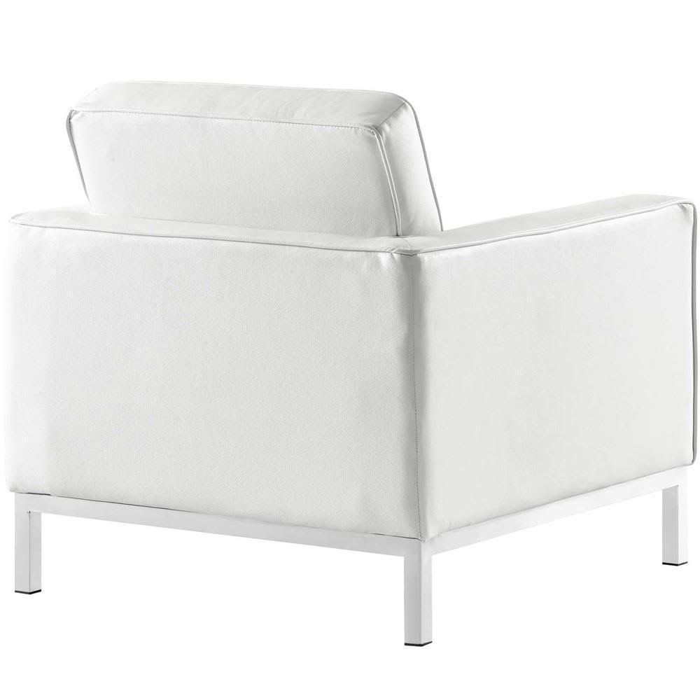 White Leather Armchair Y2151