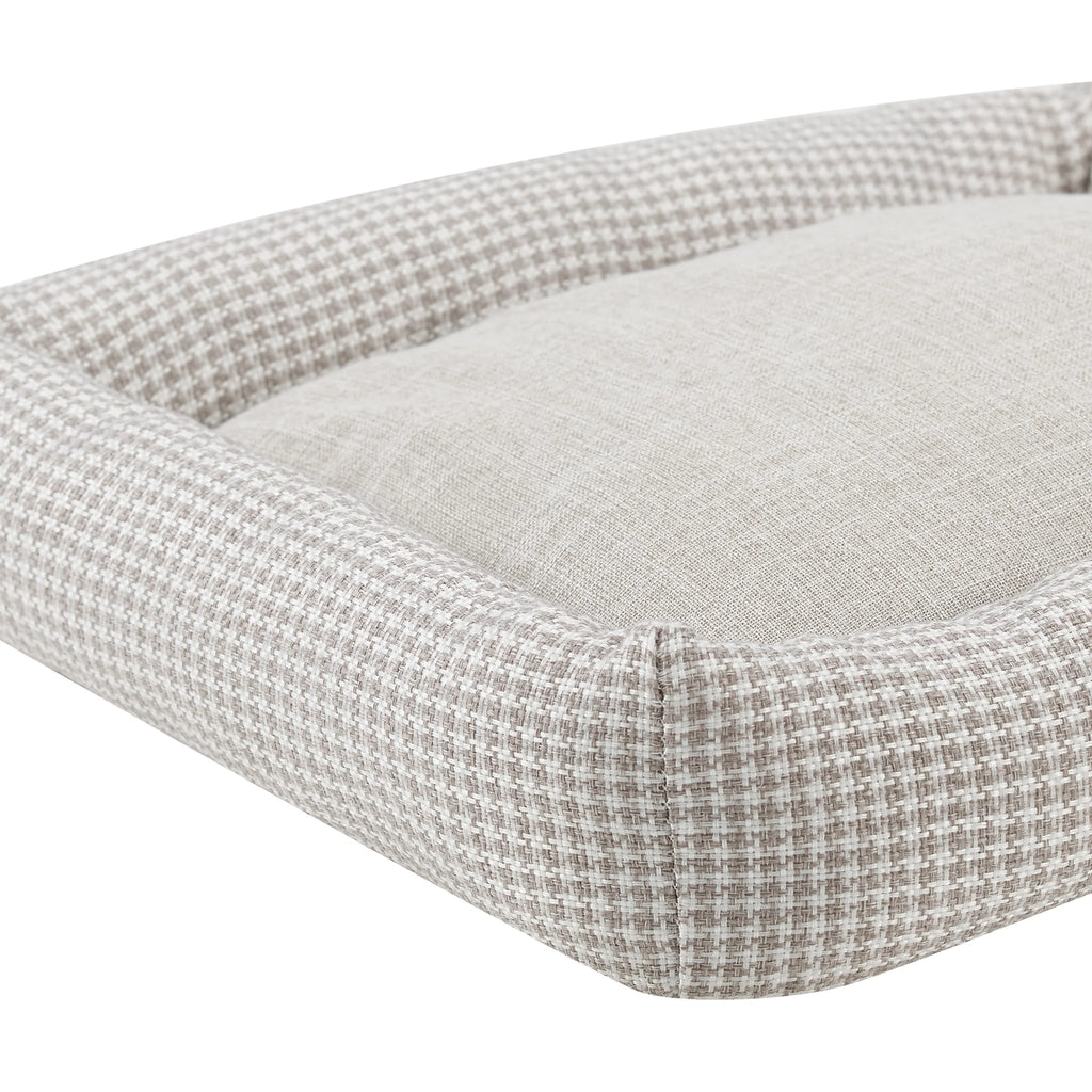 Medium Brown Plaid Bolster Dog Bed A320