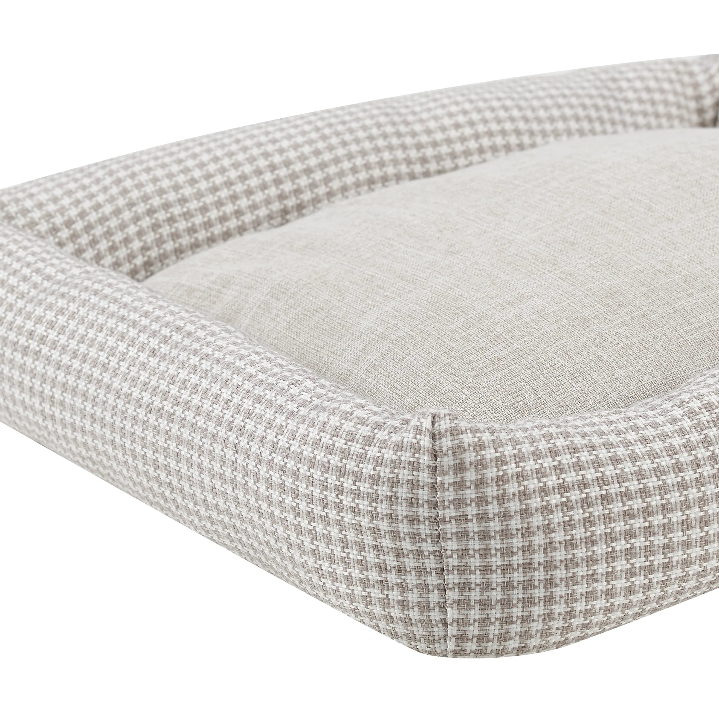 Medium Brown Plaid Bolster Dog Bed A320