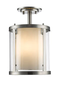 Semi Flush 3 Light with Brushed Nickel Finish Candelabra Base Bulb 9 inch X467020