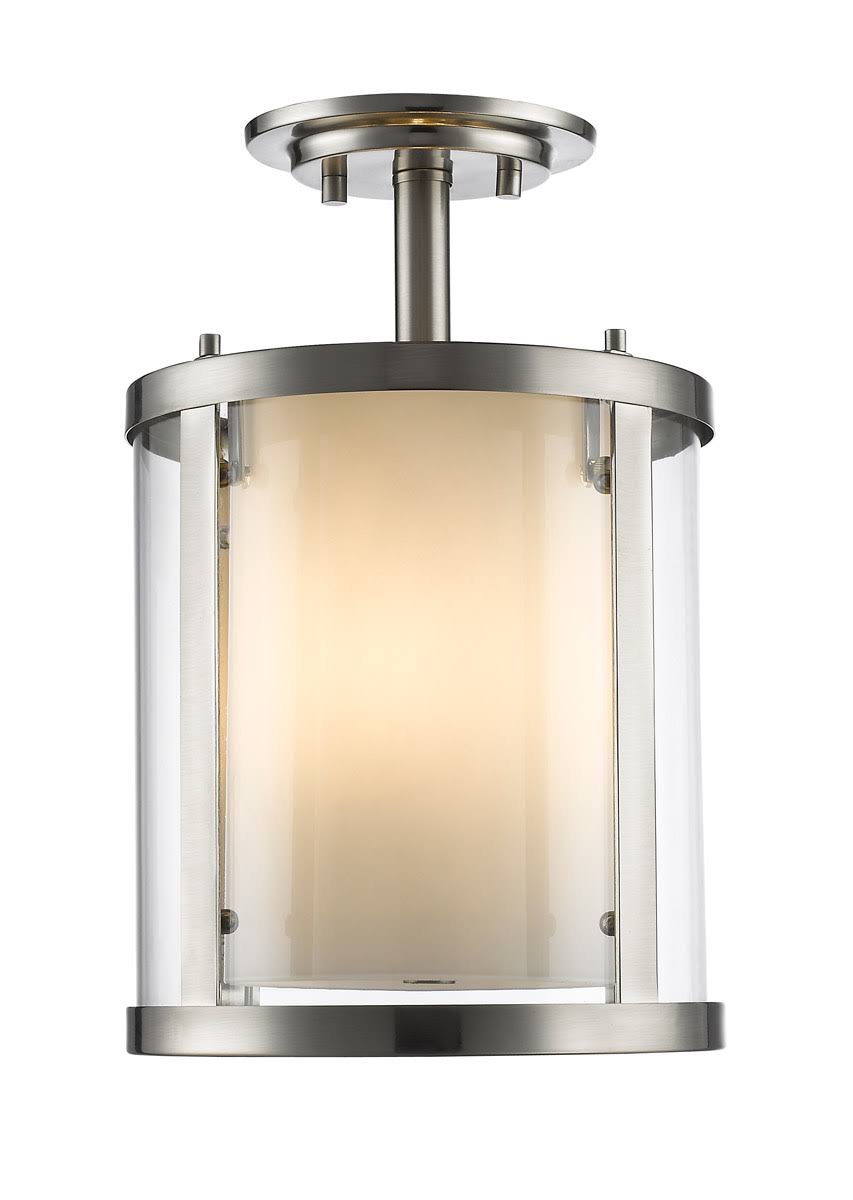 Semi Flush 3 Light with Brushed Nickel Finish Candelabra Base Bulb 9 inch X467020