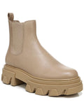 Beige Leather Lug Sole Ankle Boots F558