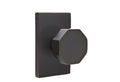 Octagon Knob Passage Set with Rectangular Rosette Satin Nickel E719779