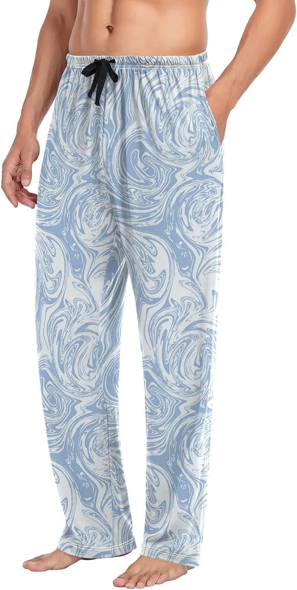 Marble Lounge Drawstring Men's Pajama Pants, Medium I1302