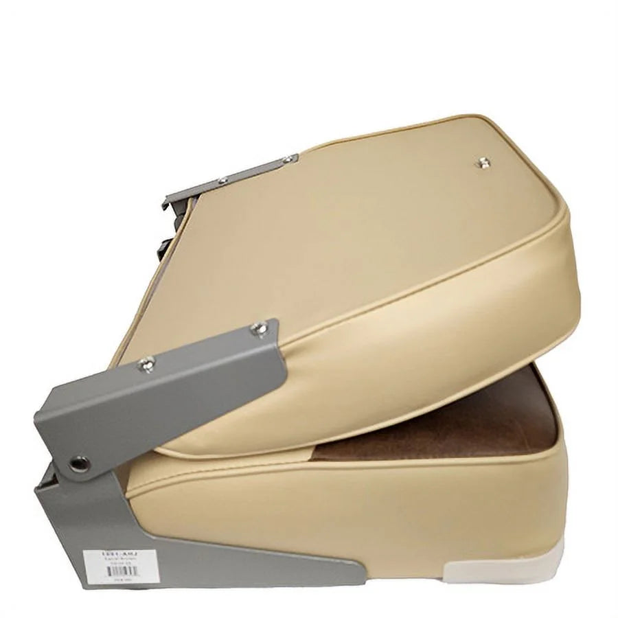 19 in. Fold Down Low Back Boat Seat, Sand & Brown K898