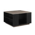 Solid Black/Gray Wash Square Storage Coffee Table E931287