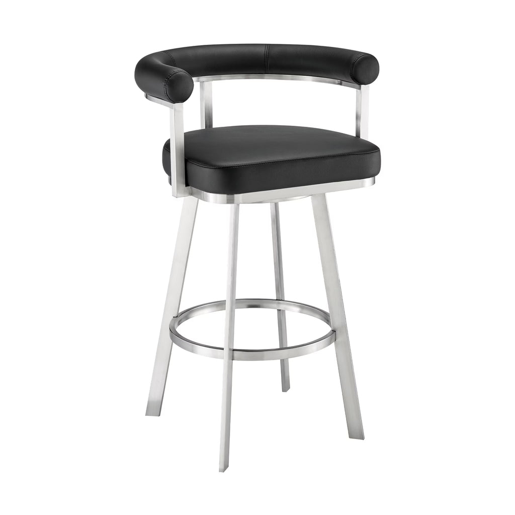 Black Faux Leather Counter Stool E13896