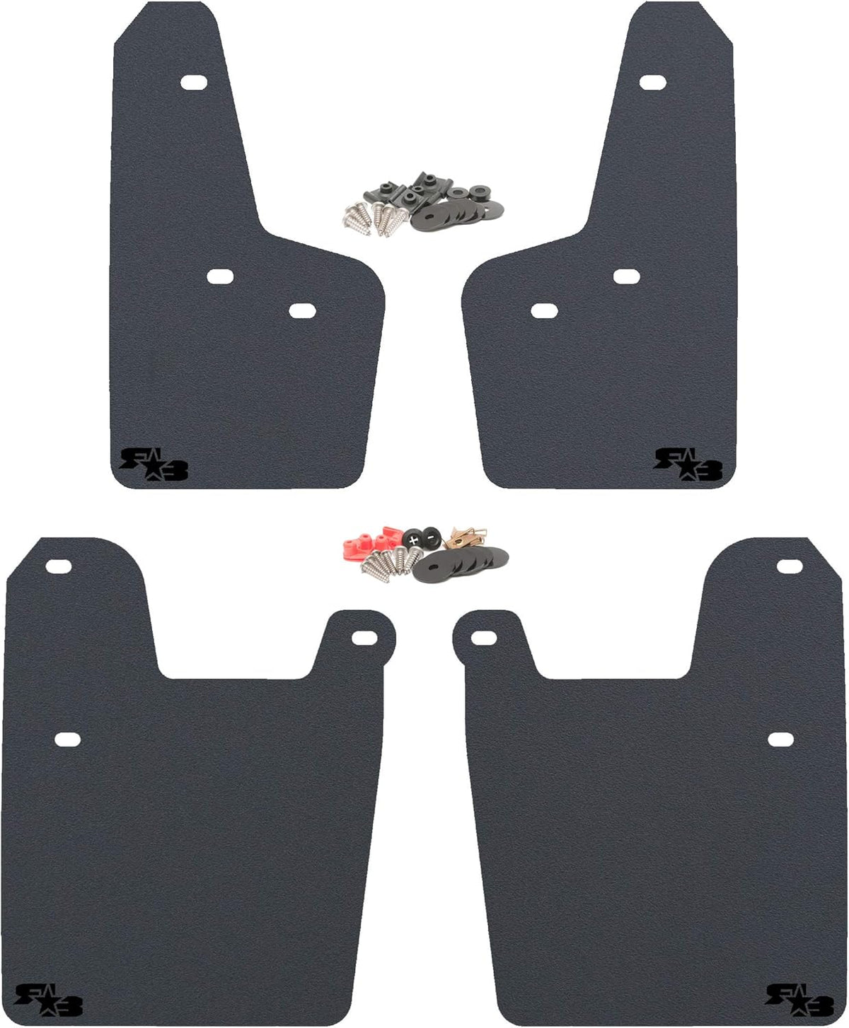 Black with White Logo Mud Flaps for Subaru Forester M283