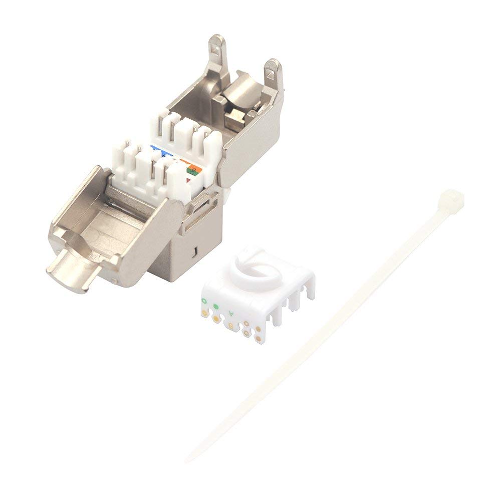 RJ45 Cat6A Shielded Keystone Jacks 12 Pack Toolless Modular Jacks L705196