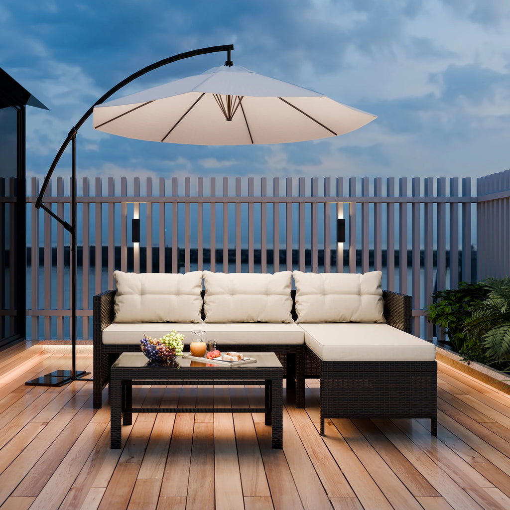 3 Pieces Outdoor Patio Sectional Sofa C87857