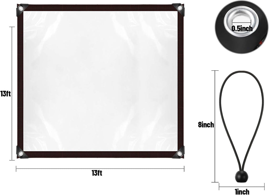6.5 x 6.5 Feet PE Tarp with Elastic Rope I1777