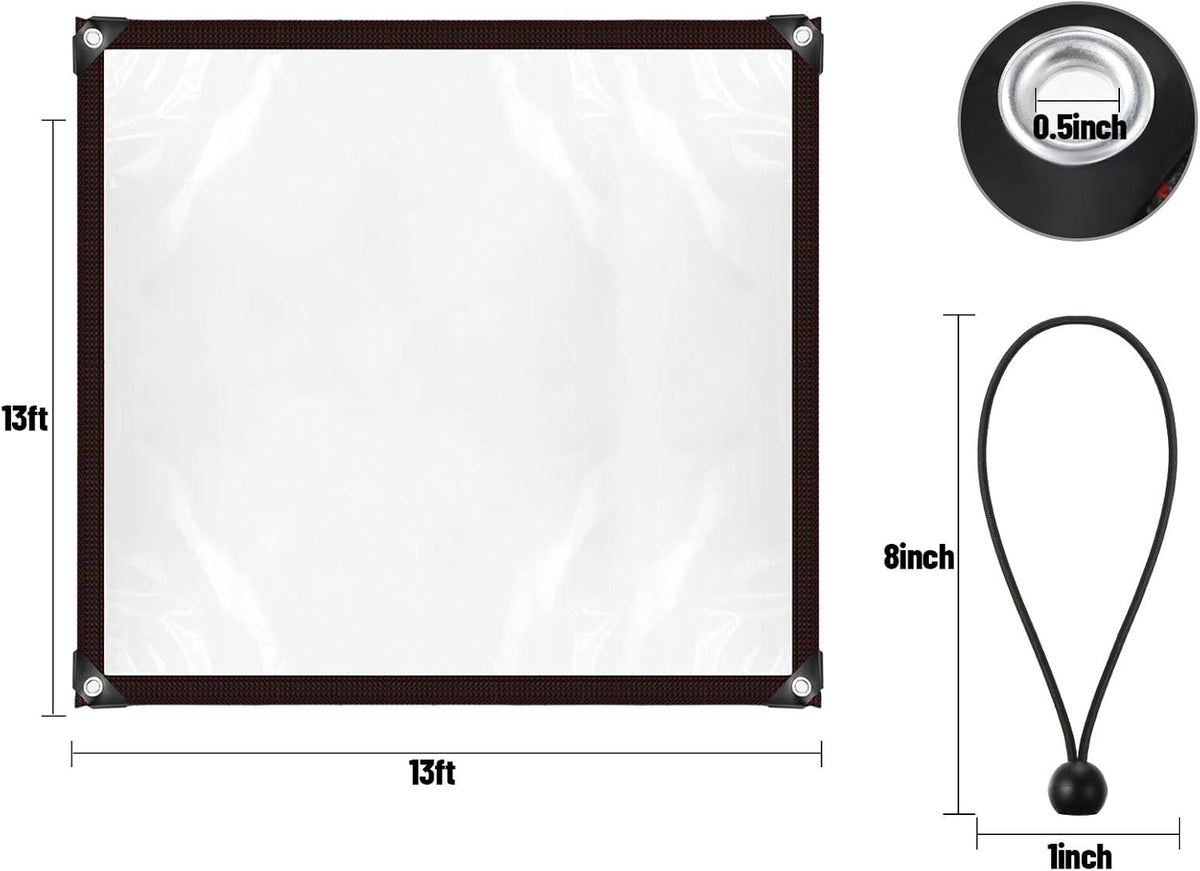 6.5 x 6.5 Feet PE Tarp with Elastic Rope I1777