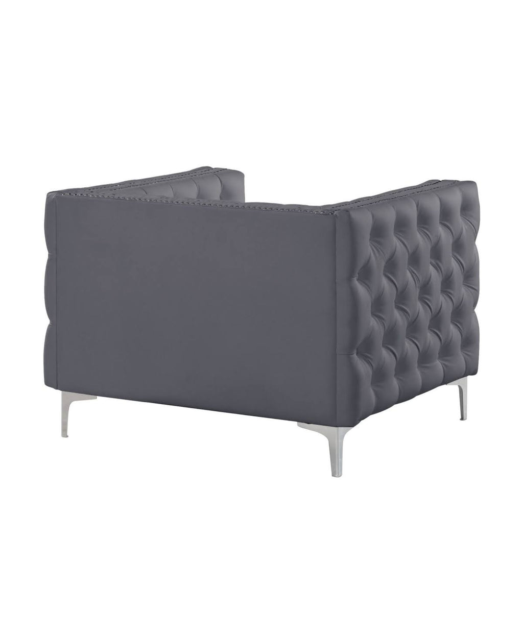 Grey PU Button Tufted Accent Club Chair S515203