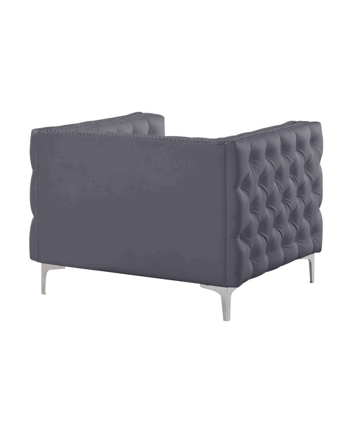 Grey PU Button Tufted Accent Club Chair S515203