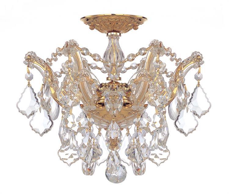 3 Light Spectra Crystal Gold Semi-Flush R11032
