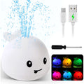 Whale Bath Toy with Light, Double Layer Waterproof Rechargeable Water Sprinkler Bath Toy U1352