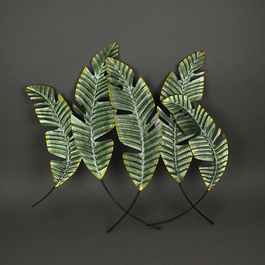 27 inch Metal Tropical Leaf Wall Hanging Plant Decor Art V122948