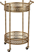 Gold Banded Round Bar Cart U27916