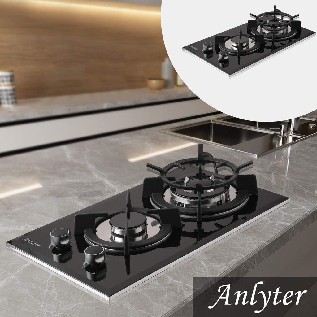 12 Inch 2 Burner Drop-In Gas Cooktop with Thermocouple Protection S92809