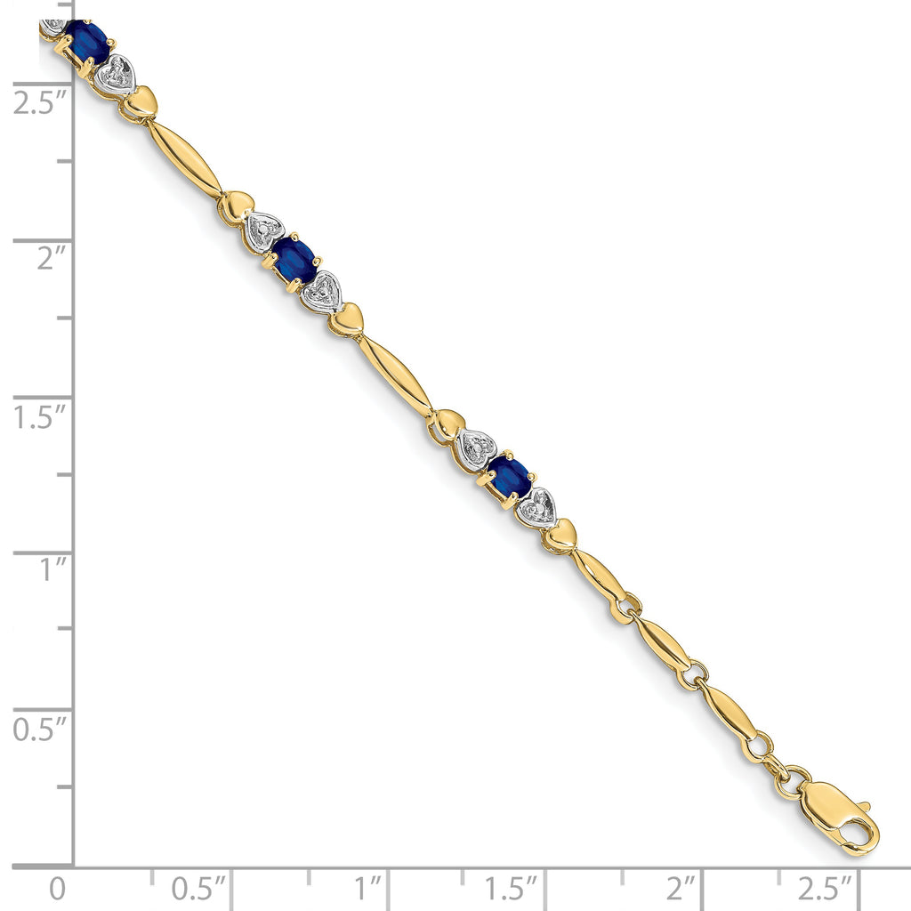 10K Yellow Gold Diamond and Sapphire Bracelet S2304