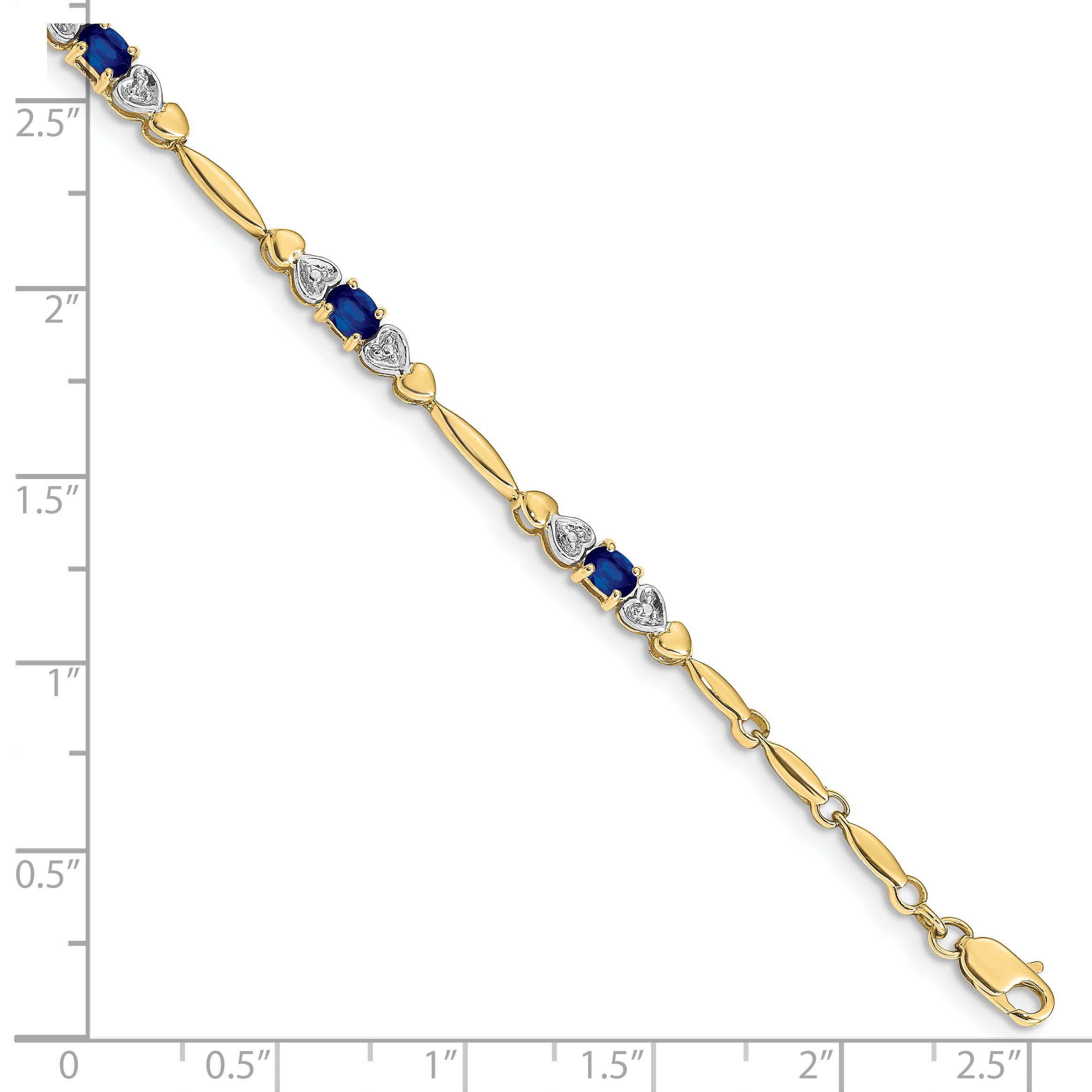 10K Yellow Gold Diamond and Sapphire Bracelet S2304