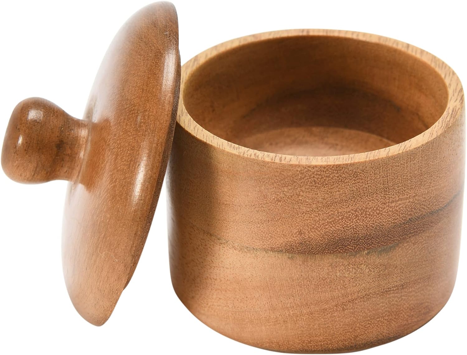 Acacia Wood Spice Container with Lid Jar, Natural Pack of 2 X697