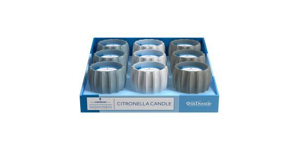 Ceramic Contour Citronella Candle Pack of 9 W611