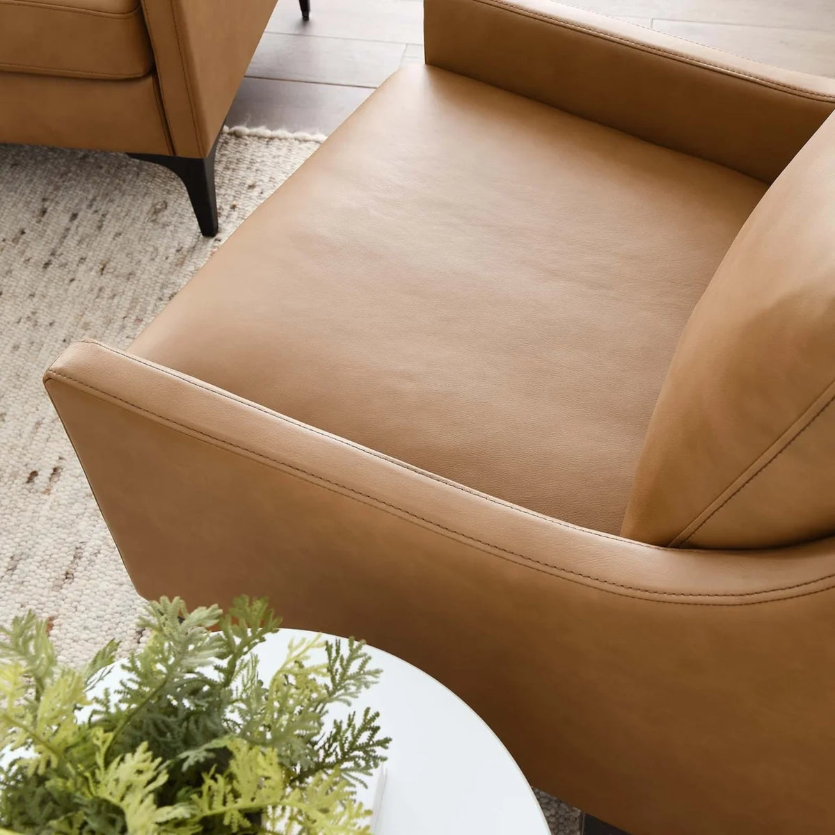 Tan Leather Armchair N118