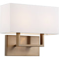 Burnished Brass / White 2 Light Vanity Wall Light E813