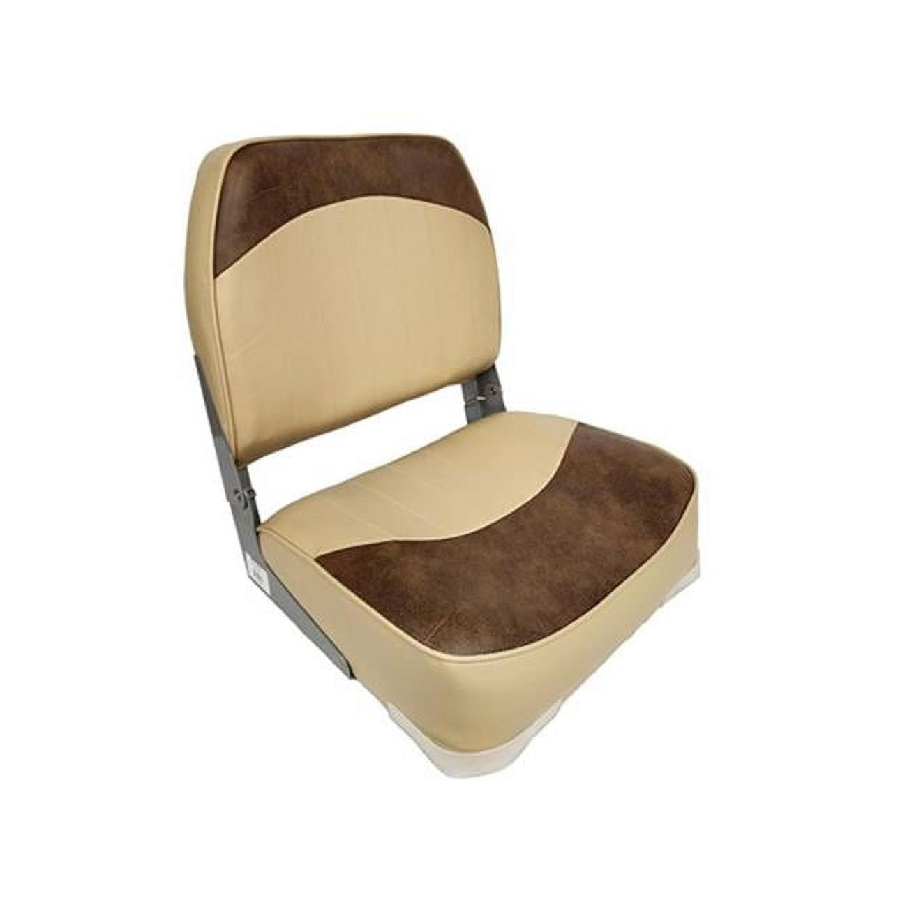 19 in. Fold Down Low Back Boat Seat, Sand & Brown K898