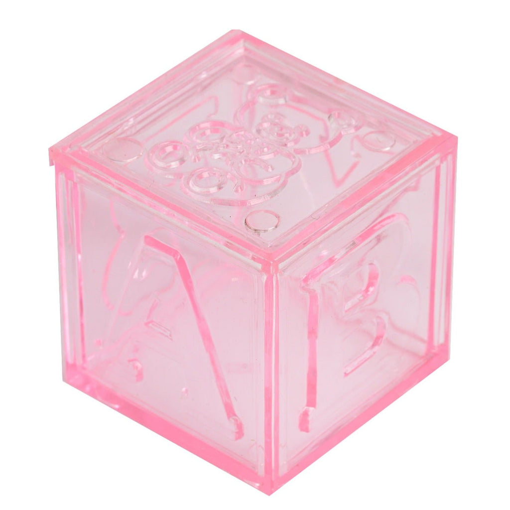 Pink Fillable Baby Blocks Party Favor Gift - 12/pk T940