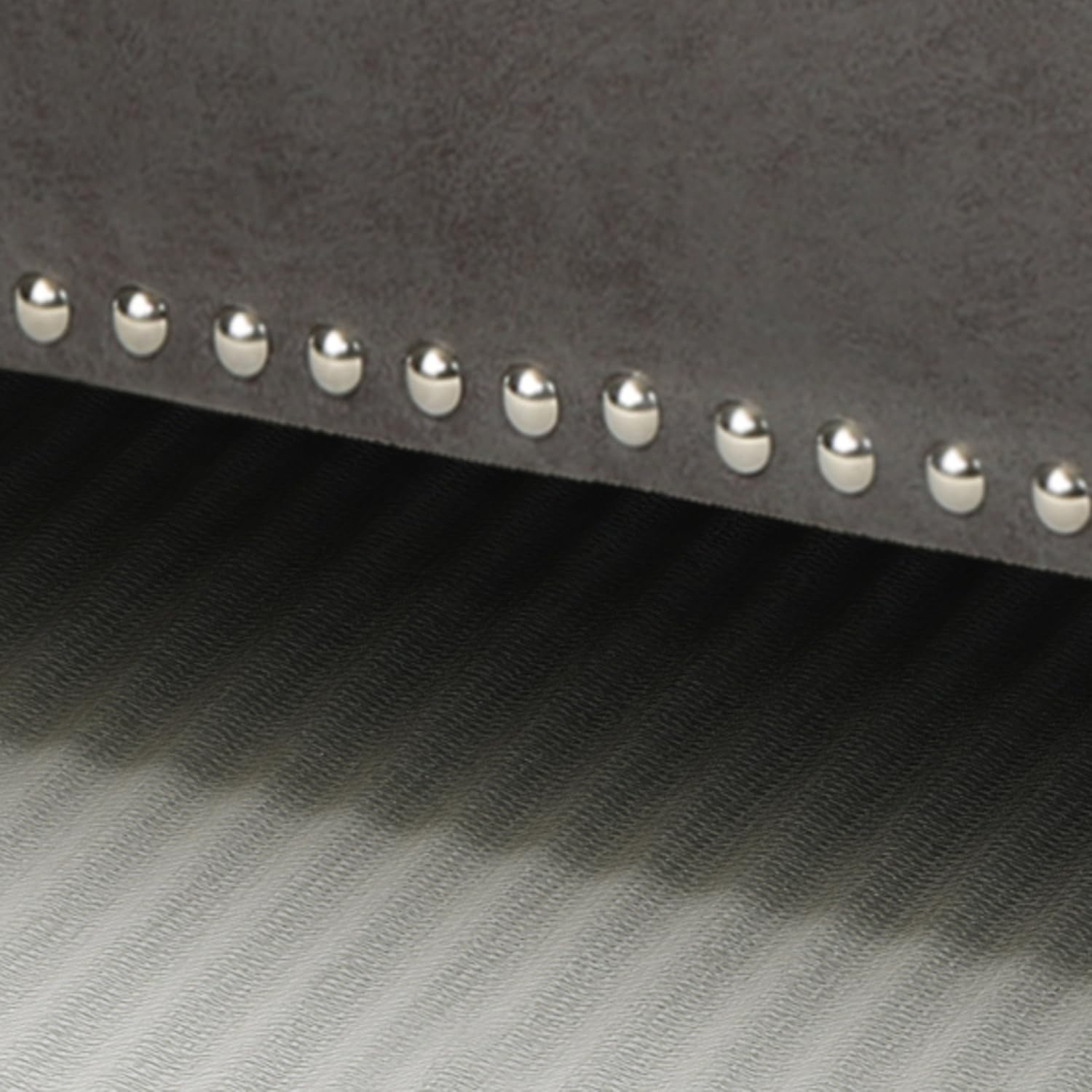 Slate Microfiber Storage Ottoman D8899