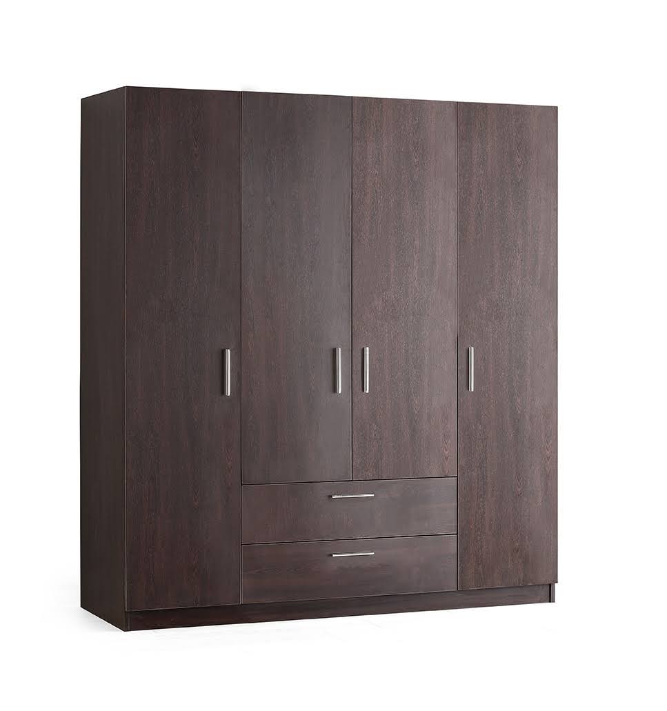 Matte Wenge 4-Door 2-Drawer Wardrobe U72127