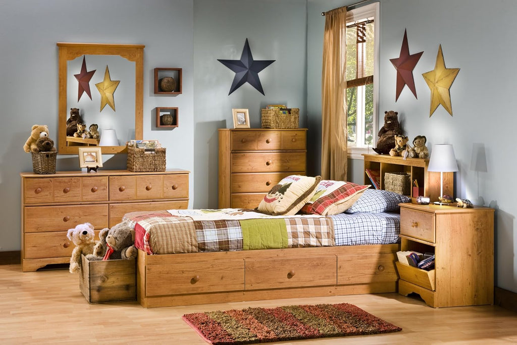 Country Pine Bookcase Headboard G90243