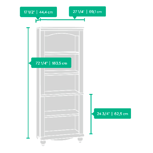 Antiqued White Library Bookcase T75613