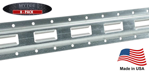(8 Pack) 5' Vertical Galvanized Steel Bolt-On E-Track Tie-Down Rail W164613