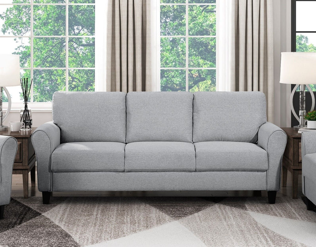 3pcs Sofa Set Dark Gray Textured Upholstered Sofa Loveseat Chair L239402