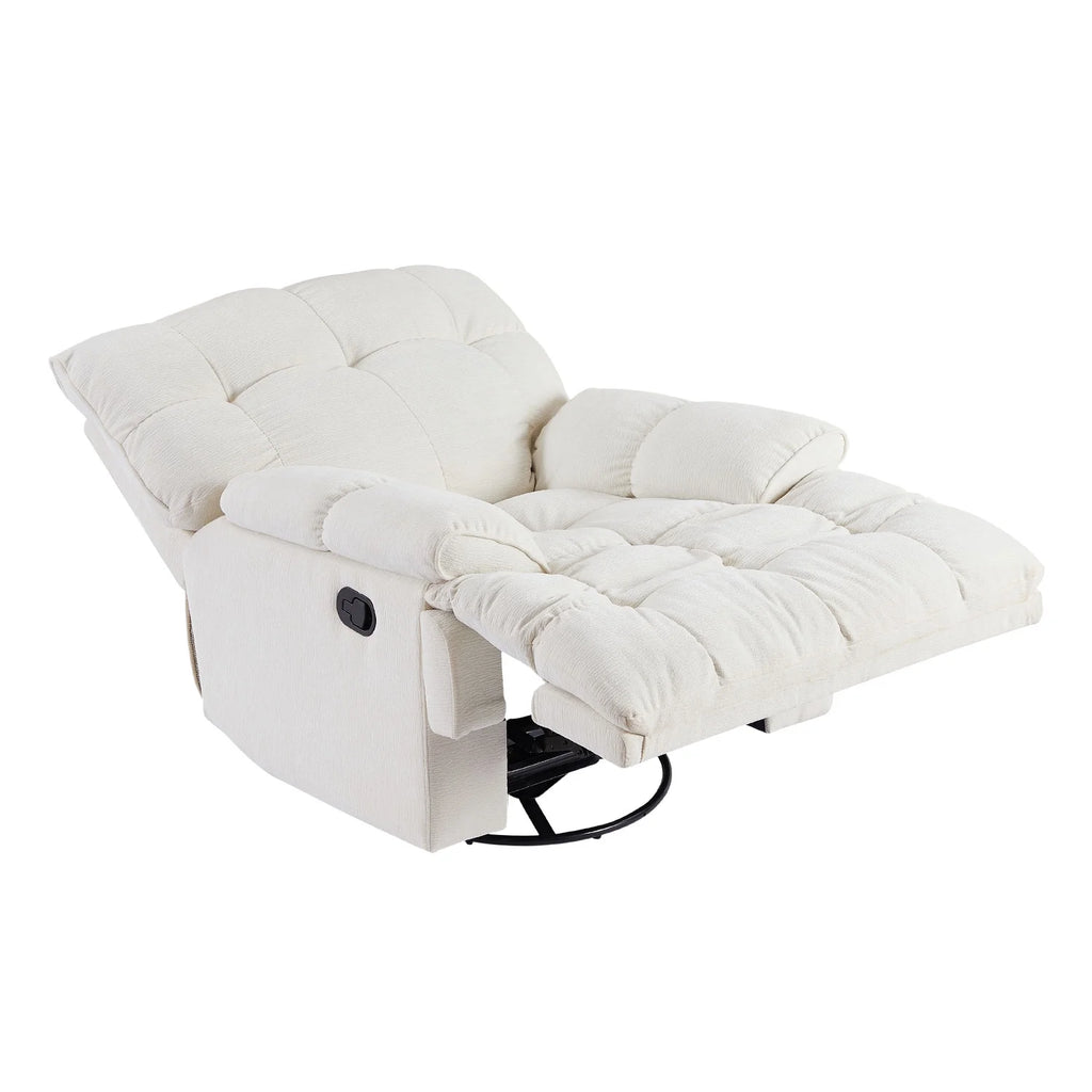 Cream Fabric Single Sofa Reclining Chair J88127