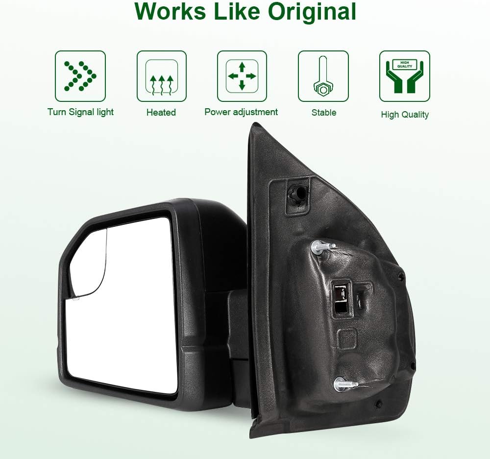 Towing Mirrors for Ford F150 with Power Adjustment Heated Turn Signal Light F65220