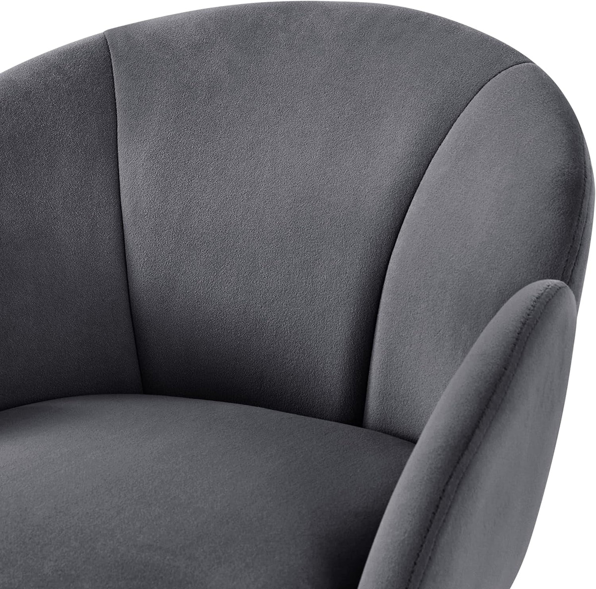 Dark Gray Velvet Barrel Accent Chair T976