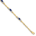 10K Yellow Gold Diamond and Sapphire Bracelet S2304
