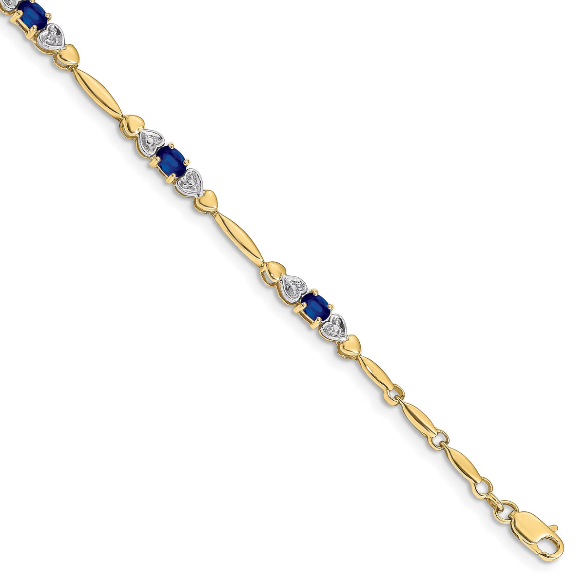 10K Yellow Gold Diamond and Sapphire Bracelet S2304
