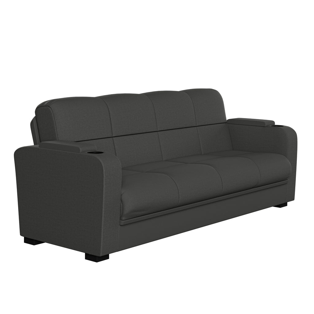 Gray Microfiber Storage Arm Convert-a-Couch U654677