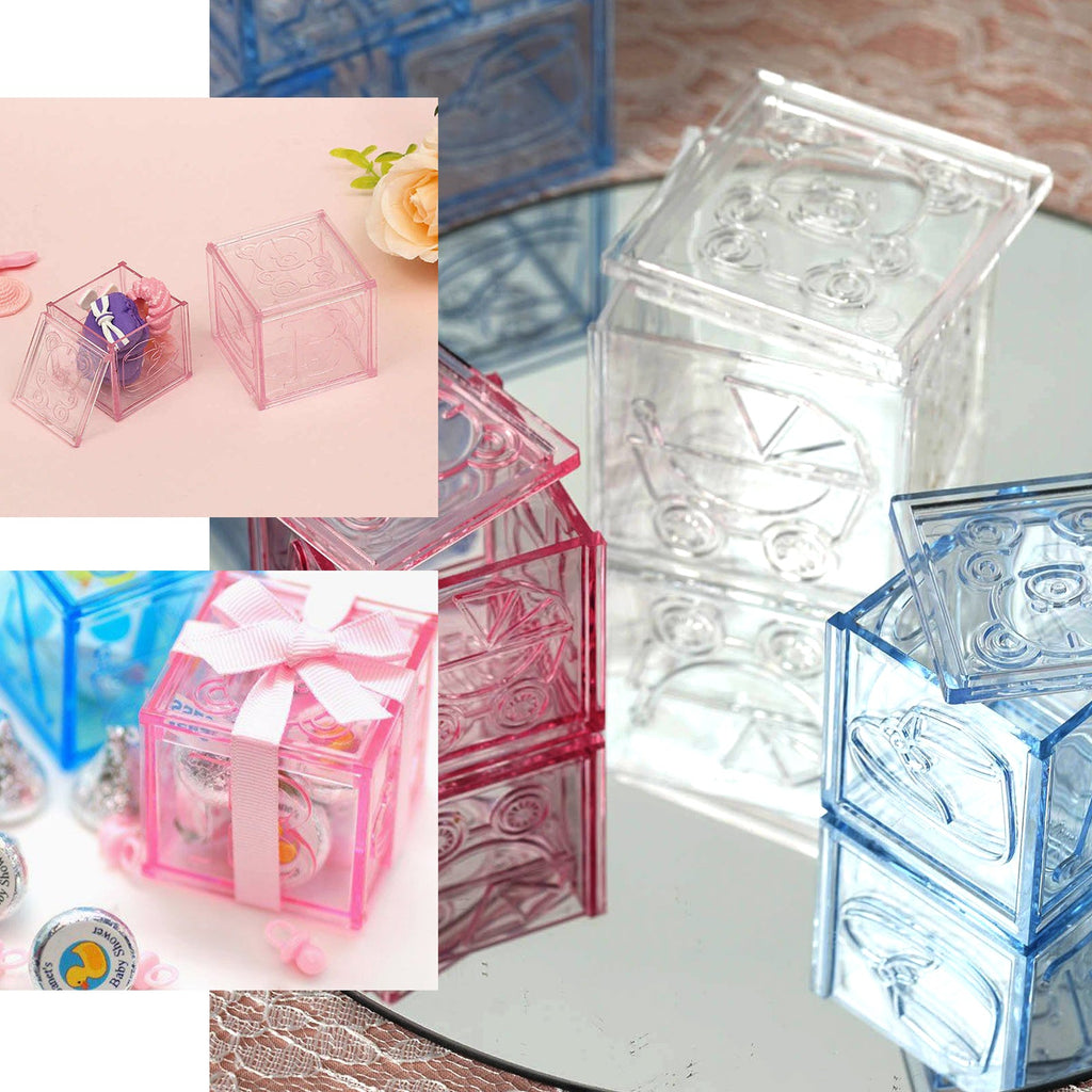 Pink Fillable Baby Blocks Party Favor Gift - 12/pk T940