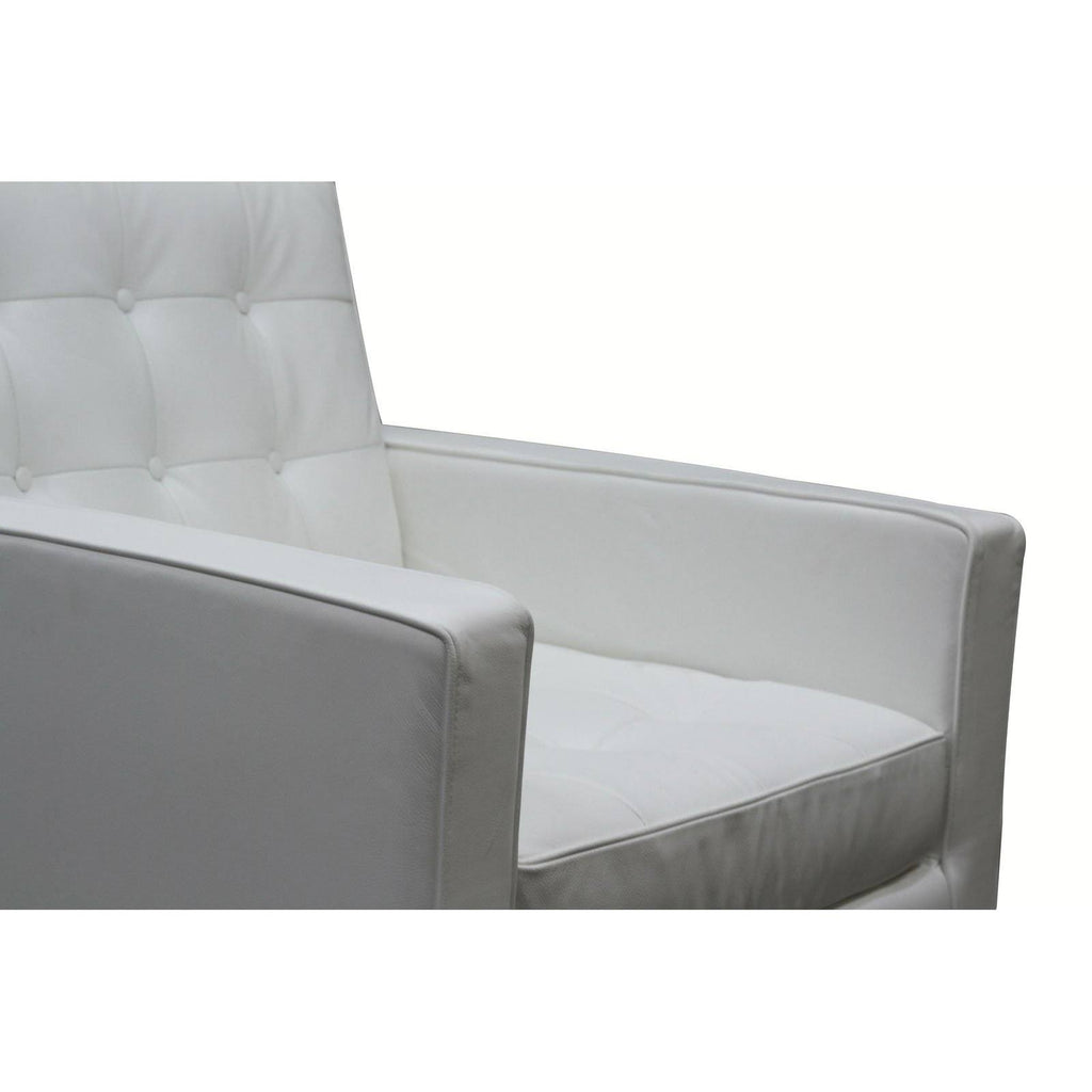 White Leather Armchair Y2151