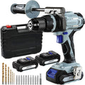 20V Brushless Cordless Drill with 2 Batteries 2.0 Ah and Auxiliary Handle G9014