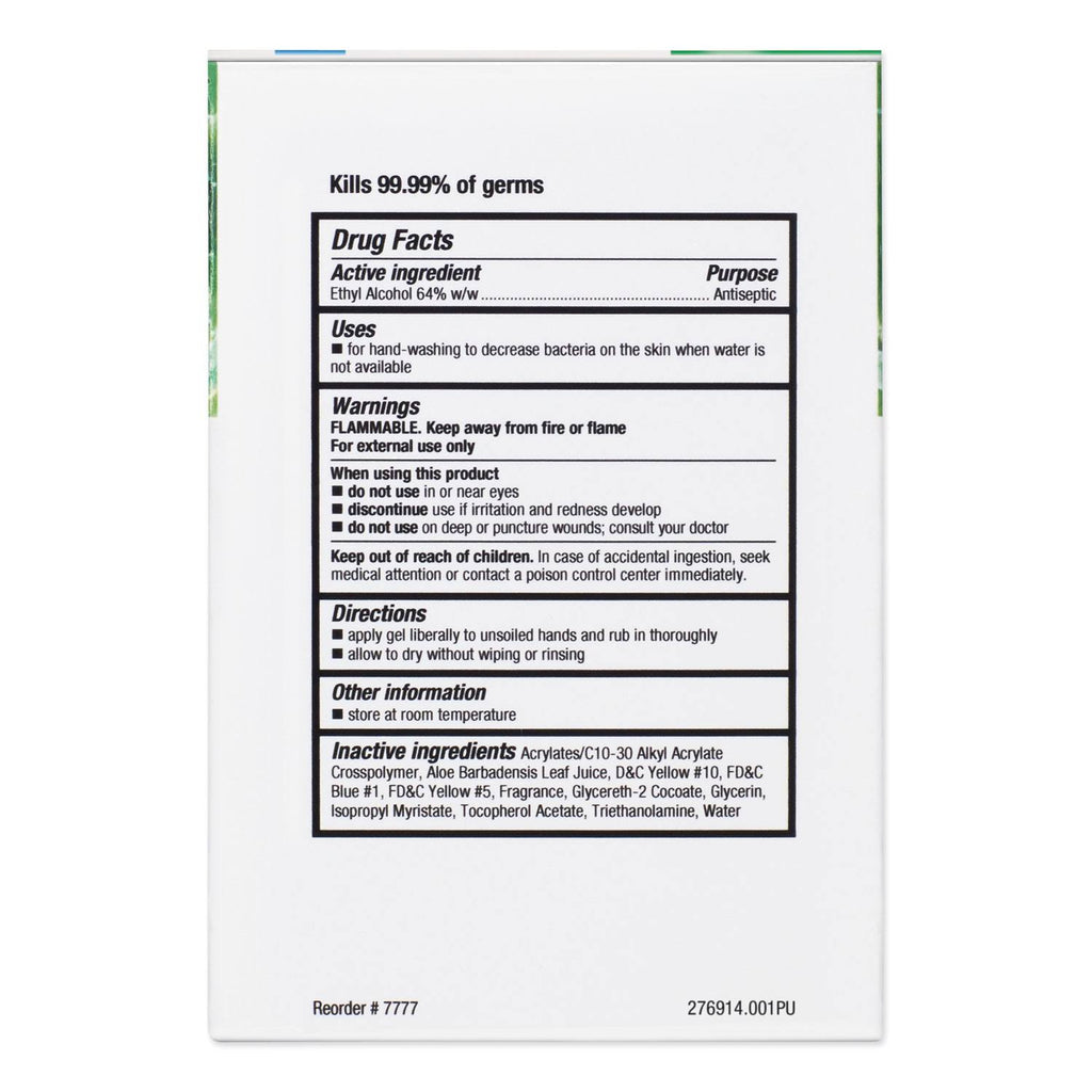 12 Carton AloeGel Hand Sanitizer, 800 ml Bag-in-a-Box L983468